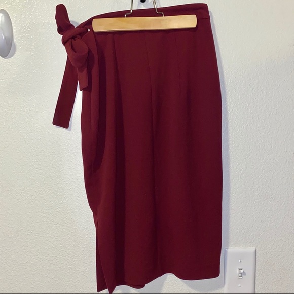 EXPRESS High Waisted Side Tie Pencil Skirt - Picture 3 of 8